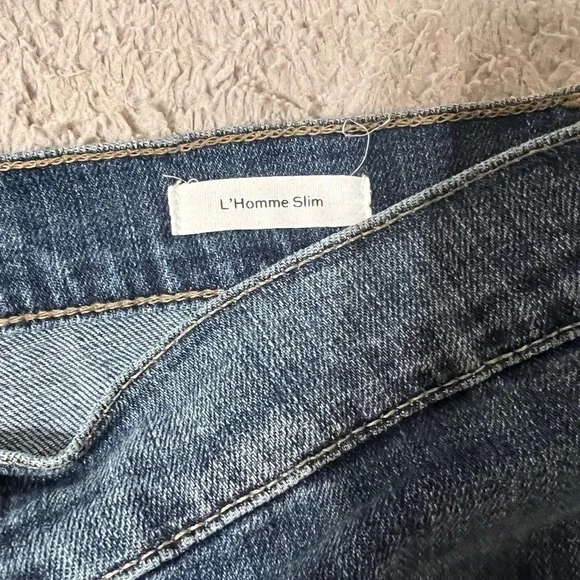 Frame Men’s L’Homme Slim blue jeans.